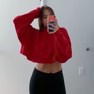 Custom Red Cropped Sweater